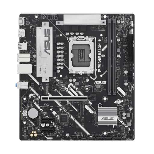 [90MB1JT0-M0EAY0] ASUS PRIME B860M-K LGA1851 Micro-ATX Motherboard, Intel B860 Chipset, 2x DDR5 DIMM up to 128GB, PCIe 4.0 x16 Slot, 2x M.2 Storage Slots, HDMI and DisplayPort Connectivity, Compact 90MB1JT0-M0EAY0