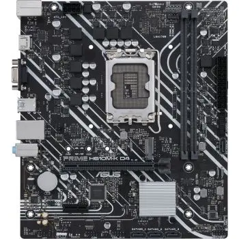 [90MB1A10-M0EAY0] ASUS PRIME H610M-K D4 Micro-ATX Motherboard, Intel LGA1700 Socket, DDR4 Memory Support, PCIe 4.0 x16 Expansion, M.2 Slot, HDMI, D-Sub, USB 3.2 Gen, SATA 6Gb/s, RGB Header, 5X 90MB1A10-M0EAY0