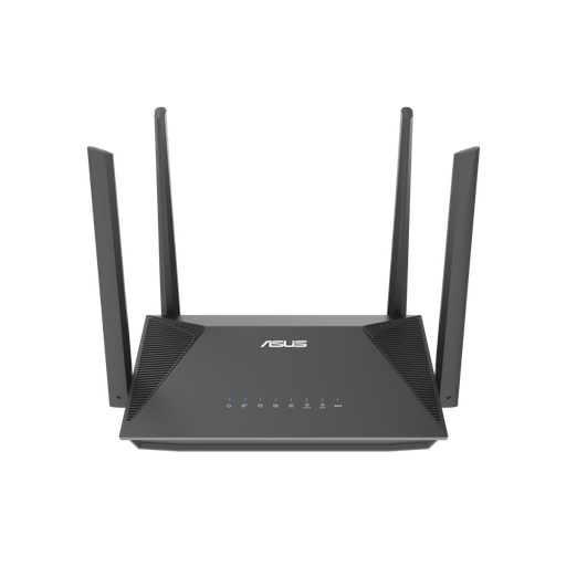 [90IG08T0-MU2H00] ASUS RT-AX52 AX1800 WiFi 6 Router with 4 External Antennas, Speeds up to 1201 Mbps, 128MB Flash and 256MB RAM, OFDMA, Beamforming, Black, Model 90IG08T0-MU2H00