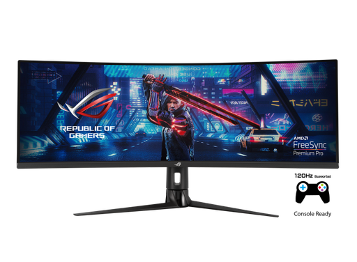 [90LM04H0-B01170] ASUS ROG Strix XG49VQ 49" Super Ultra-Wide Curved Gaming Monitor, Dual Full HD 3840x1080 Display, 144Hz Refresh Rate, FreeSync 2 HDR, GameVisual & GamePlus Modes, Slim Bezel Design 90LM04H0-B01170