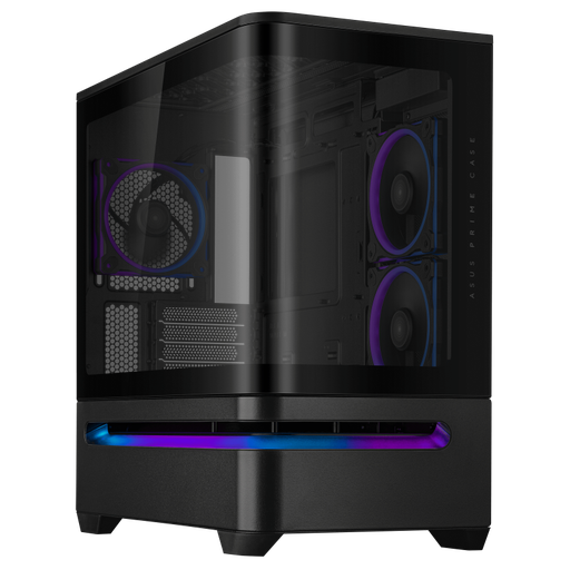 [90DC00P0-B19000] ASUS Prime AP202 TG ARGB MicroATX Computer Case, Tempered Glass Side Panel, Addressable RGB Lighting, Supports up to 360mm Radiator, 420mm GPU, Removable Dust Filters, Black 90DC00P0-B19000