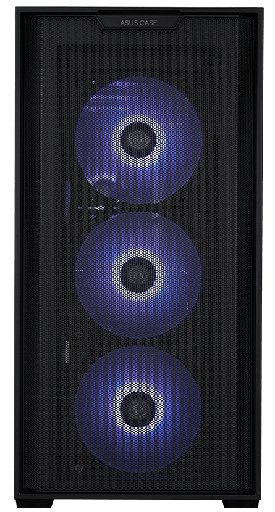 [90DC00H0-B19010] ASUS A21 Plus TG ARGB Black MicroATX PC Case, Pre-Installed ARGB Fans, Mesh Front Panel, Compatible with Hidden Port Motherboards, Supports 360mm Radiators & 380mm Graphics Cards 90DC00H0-B19010