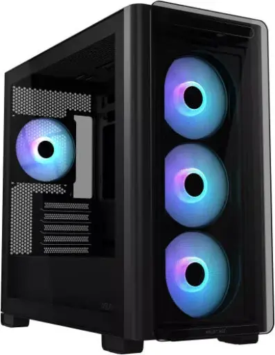 [90DC00K0-B19010] ASUS A23 Plus ARGB MicroATX Tempered Glass PC Case, Black Edition, Pre-Installed ARGB Fans, Mesh Front Panel, Supports 360mm Radiator, 380mm GPU, Tool-Free Panels 90DC00K0-B19010