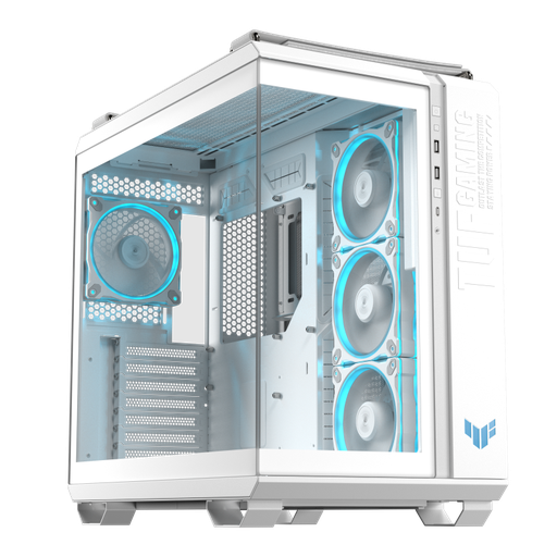 [90DC0093-B19010] ASUS TUF Gaming GT502 Horizon TG ARGB White Mid Tower ATX Case, Tempered Glass, Dual-Chamber Design, ARGB Fans, Supports 360mm Radiator, Optimized Airflow & Cable Management 90DC0093-B19010