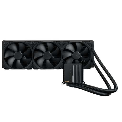 [90RC00N0-M0UAY0] ASUS ProArt LC 420 CPU Liquid Cooler, 420mm Radiator, 3x Noctua NF-A14 IndustrialPPC 2000 PWM 140mm Fans, 2000 RPM Speed, 107 CFM Airflow, Copper CPU Plate, High Performance, Black 90RC00N0-M0UAY0
