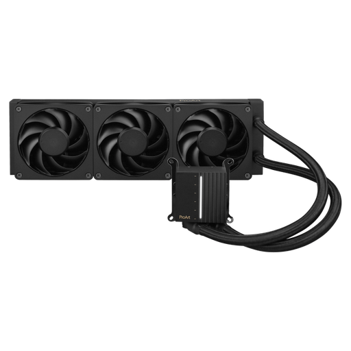 [90RC0120-M0UAY0] ASUS ProArt LC 360 CPU Liquid Cooler, 360mm Radiator, 3x 120mm Alphacool Apex Stealth Metal Fans, 3000 RPM Speed, 68.99 CFM Airflow, Copper CPU Plate, High Performance Cooling, Black 90RC0120-M0UAY0