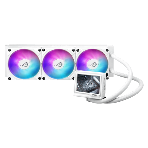 [90RC0132-M0EAY0] ASUS ROG Ryujin III 360 ARGB Extreme Liquid CPU Cooler, 360mm Radiator, 120mm ROG Magnetic Daisy-Chain Fan, 89.73 CFM Airflow, 2800 RPM Speed, 3.5" LCD Display, High Performance, White 90RC0132-M0EAY0