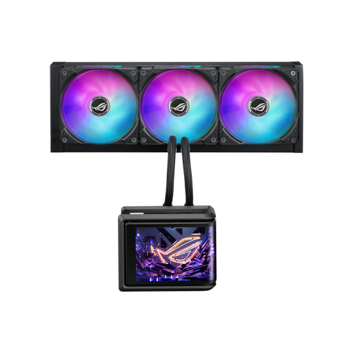 [90RC0151-B0EAY0] ASUS ROG Ryuo IV SLC 360 ARGB Liquid CPU Cooler, 6.67" AMOLED Display, 360mm Radiator, 3x 120mm MF-12C ARGB Fans, 2650 RPM Speed, 71.44 CFM Airflow, High Performance Cooling, Black 90RC0151-B0EAY0