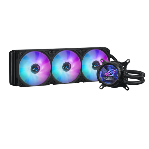 [90RC00W1-M0UAY0] ASUS ROG Strix LC III 360 ARGB LCD CPU Liquid Cooler, 360mm Radiator, 3x AF-12S 120mm ARGB Fans 2200 RPM, 70.38 CFM Airflow, 360° Rotating ROG Logo, High Performance Cooling, Black 90RC00W1-M0UAY0