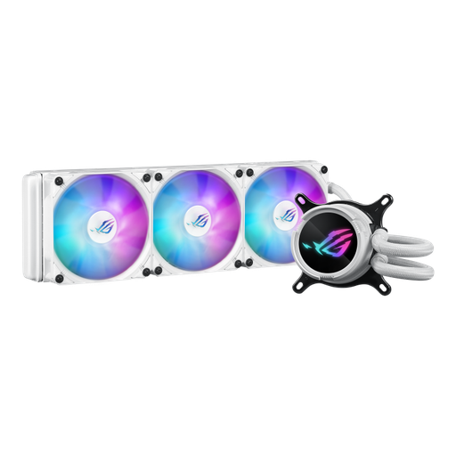 [90RC00T2-M0UAY0] ASUS ROG Strix LC III 360 ARGB CPU Liquid Cooler, 360mm Radiator, 3x AF-12S 120mm ARGB Fans 2200 RPM, 70.38 CFM Airflow, 360° Rotating ROG Logo, High Performance Cooling, White 90RC00T2-M0UAY0