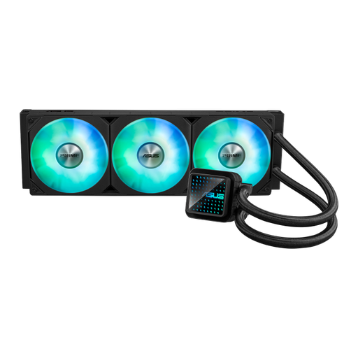 [90RC0101-B0EAY0] ASUS Prime LC 360 ARGB Liquid CPU Cooler, 360mm Radiator, Prime LC 120mm Integrated Fans, 2200 RPM Speed, 75.7 CFM Airflow, 400mm Sleeved Rubber Tubing, High Performance Cooling, Black 90RC0101-B0EAY0