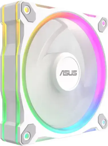 [90DA00I3-B09000] ASUS Prime MR120 ARGB Fan, 1600 RPM Speed, 58 CFM Airflow, Standard Blade Design, Dual-Sided Lighting, Durable Sleeve Bearing, Single Pack, High Performance Cooling, White 90DA00I3-B09000