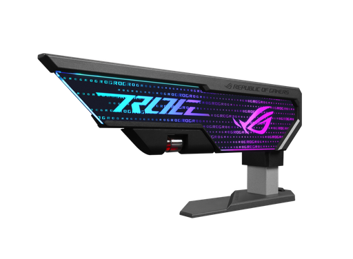 [90DA0020-B09000] ASUS XH01 ROG Herculx Graphics Card Holder, Toolless Mount, Integrated Level, Zinc Alloy Structure, Adjustable Height 72–128mm, Aura Sync RGB, Designed for RTX 40 Series, Black 90DA0020-B09000