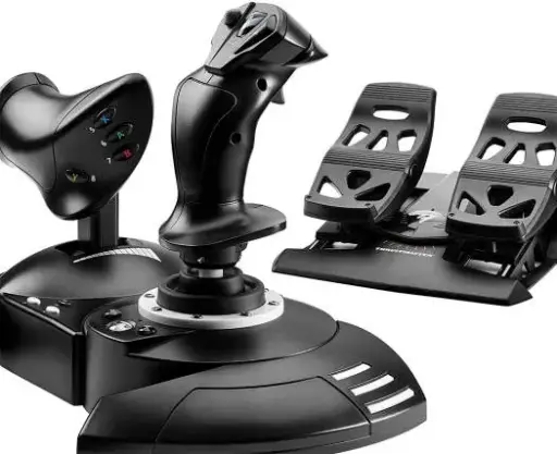 [TM-JSTK-TFLGHT-FULLKIT-XB] Thrustmaster T.Flight Full Kit X – Joystick with T.Flight Rudder Pedals, Ergonomic Design for Realistic Flight Simulators and Games, Compatible with Windows 7 and Later,Black TM-JSTK-TFLGHT-FULLKIT-XB