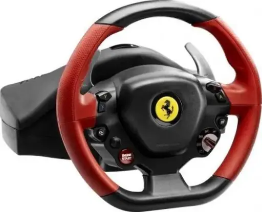 [TM-WHL-FRARI458-SPDR] Thrustmaster Ferrari 458 Spider Racing Wheel, Kinect Detection LED, Adjustable Wheel Sensitivity, Central Clamping System, Xbox One, Red  TM-WHL-FRARI458-SPDR