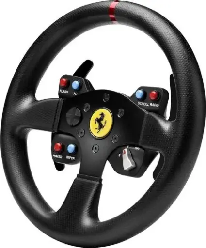 [TM-WHL-GTE-F458-ADDON] Thrustmaster Ferrari GTE Wheel Add-On 458 Challenge Edition – 11" Detachable Racing Wheel, Paddle Shifters, 6 Action Buttons, Multi-Directional D-Pad, Ferrari Licensed, Black TM-WHL-GTE-F458-ADDON