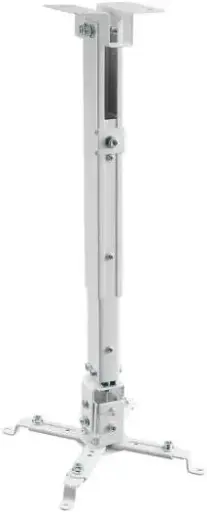 [91-PRB2A-120] VEOTECH 91-PRB2A-120 Projector Ceiling Mount – supports up to 20 kg, ±15° tilt, ±10° swivel, 73-120 cm extension, built-in cable management, sleek White design. 91-PRB2A-120