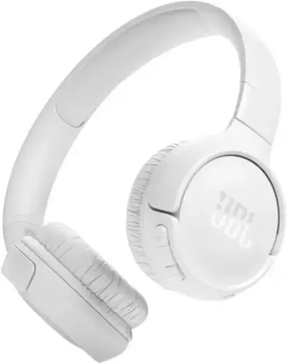 [T520BTWHT] JBL Tune 520BT Wireless Headphones – Pure Bass sound, 57H battery life with speed charge, multi-point connection, voice aware mic, lightweight & foldable, White. T520BTWHT