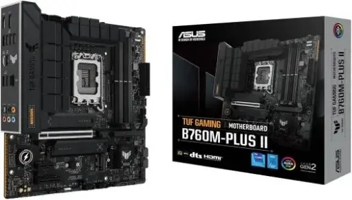 [90MB1HD0-M0EAY0] ASUS TUF Gaming B760M-Plus II delivers next-level stability and performance with DDR5 memory, PCIe 5.0, and durable TUF components built for reliable gaming power 90MB1HD0-M0EAY0