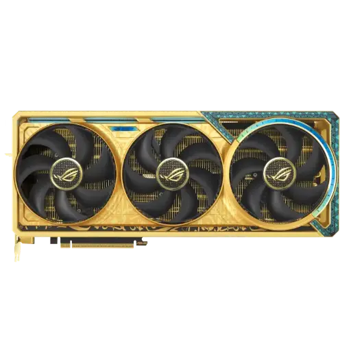 [90YV0LV6-M0NM00] ASUS ROG Astral RTX 5080 Dhahab CORE OC unleashes 16GB GDDR7 power with 2760 MHz boost, 10752 CUDA cores, and 30 Gbps speed — crafted in stunning gold for elite performance 90YV0LV6-M0NM00