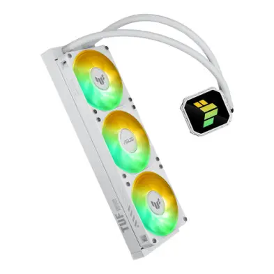 [90RC0192-B0EAY0] ASUS TUF Gaming LC III 360 ARGB White Edition delivers powerful cooling with triple 120mm ARGB fans, durable tubing, and sleek white design for stable, stylish performance 90RC0192-B0EAY0