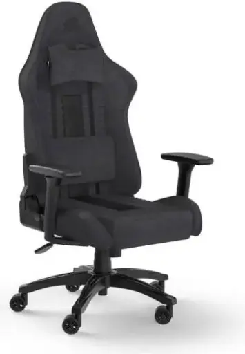 [CF-9010052-WW] Corsair TC100 RELAXED Fabric Gaming Chair with extended seat, padded support, 2D armrests, 160° recline, and smooth 65mm castors for all-day comfort. CF-9010052-WW