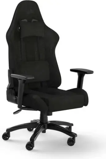 [CF-9010050-WW] Corsair TC100 RELAXED Leatherette Gaming Chair with extended seat, padded comfort, 2D armrests, smooth 65mm castors, and 160° recline for ultimate support. CF-9010050-WW