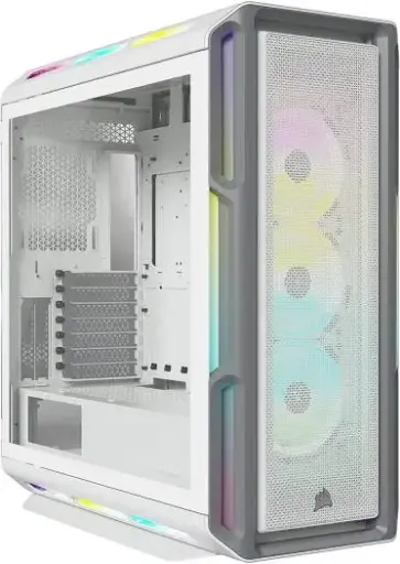[CC-9011231-WW] Corsair iCUE 5000T RGB Mid-Tower Case with tempered glass, 3x 120mm RGB fans, 360mm radiator & 10-fan support, and dual vertical slots. CC-9011231-WW