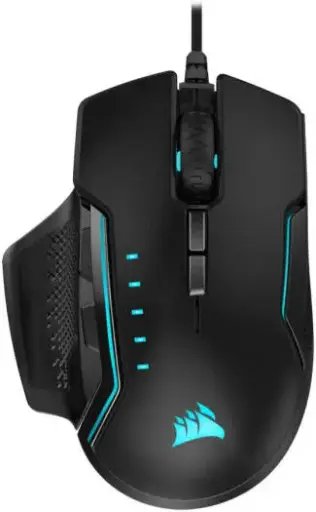 [CH-9302211-NA] Corsair GLAIVE RGB PRO Wired Gaming Mouse with PMW3367 sensor, 18K DPI precision, 7 programmable buttons, and durable Omron switches. CH-9302211-NA