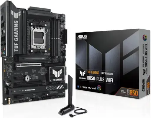[90MB1J30-M0EAY0] ASUS TUF GAMING B850-Plus Wi-Fi AM5 ATX Motherboard with AMD B850 Chipset, 4x DIMM DDR5 Slots up to 192GB, PCIe 5.0 x16 SafeSlot, 3x M.2 Slots, and reliable WiFi & BT connectivity 90MB1J30-M0EAY0