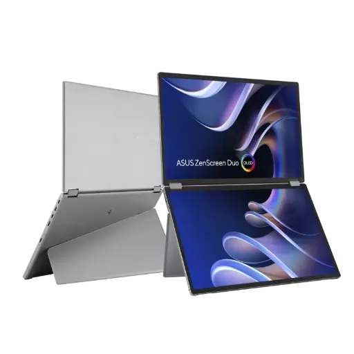 [90LM0AKV-B01N70] ASUS ZenScreen Duo OLED MQ149CD dual 14'' foldable portable monitor with FHD OLED panels, HDR400 True Black, 100% DCI-P3, and dual USB-C + mini-HDMI 90LM0AKV-B01N70