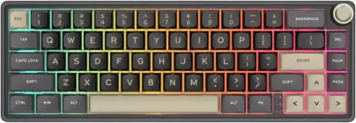 [R65] RK Royal Kludge R65 65% wired keyboard features clicky Blue switches, RGB lighting, hot-swap support, MDA PBT keycaps, and a gasket-mounted design for a premium typing feel. R65