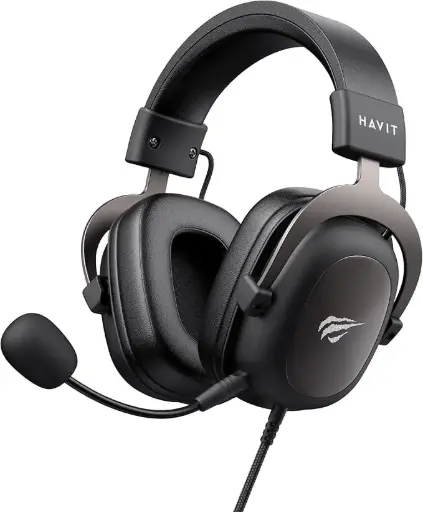 [H2002d] Havit H2002D gaming headset features powerful 53mm drivers, a durable aluminum frame, and a clear mic for immersive gaming on PS4/PS5, PC, and Xbox consoles. H2002D