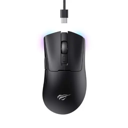 [MS966] Havit MS966 RGB gaming mouse delivers precise tracking, programmable controls, and vibrant RGB lighting for a customizable gaming experience. black+green MS966