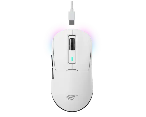 [MS969WB] Havit MS969WB gaming mouse features the PMW3395 sensor, ultra-precise tracking, and dual 2.4GHz + wired modes for fast, responsive performance on PC and laptop. MS969WB