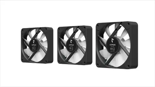 [APF3-PF11267.11] APNX FP1-R 120mm ARGB triple fan pack delivers high airflow, quiet PWM performance, and vibrant lighting in a sleek black design for modern builds. APF3-PF11267.11