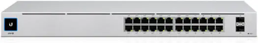 [USW-24-POE] Ubiquiti Networks UniFi 24-Port Gigabit PoE+ Compliant Managed Switch with SFP, 38.69 Mpps Fwd Rate, 52 Gb/s Switching Capacity, 1.3" Touch Display, UniFi Controller, White USW-24-POE
